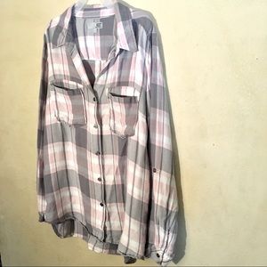 Kut from the Kloth Pink/Gray/White BD Top, Sz M